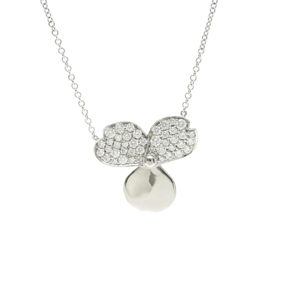 Tiffany Paper Flower Diamond Necklace Platinum Diamond Men,Women Fashion Neck...